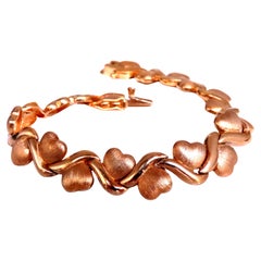 Sterling Silber vergoldete Herzen X Armband 12454