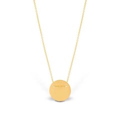 Sterling Silver Gold-Plated Minimal Brushed Disk Necklace
