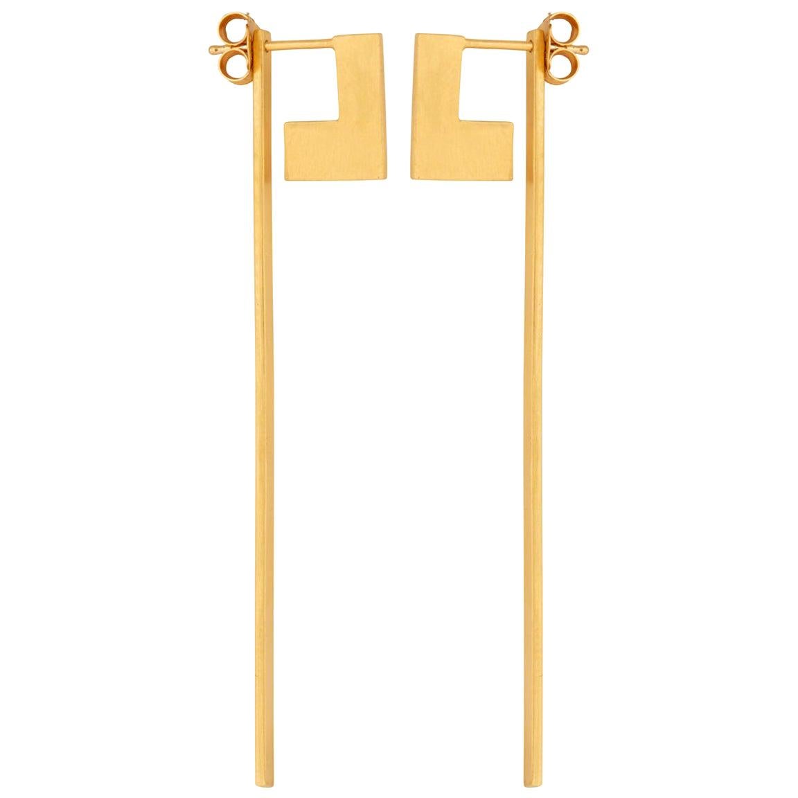 Sterling Silver Gold-Plated Perspective Swing Extension Earrings