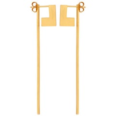 Sterling Silver Gold-Plated Perspective Swing Extension Earrings