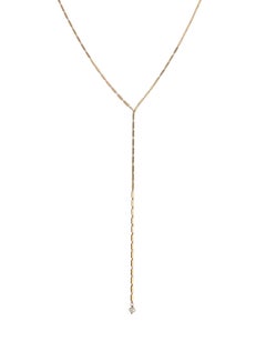 Sterling Silver Gold-Plated Simple Greek Chain Lariat Pearl Necklace