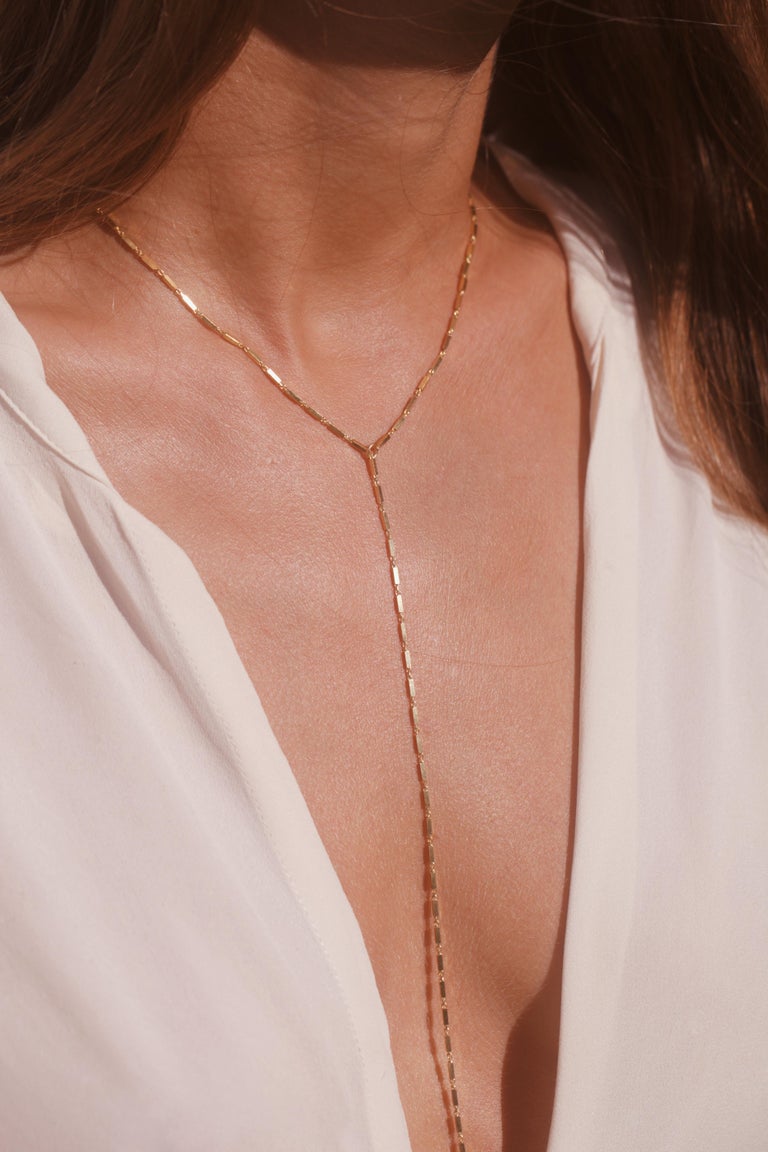 Einfache griechische Lariat-Perlenkette aus Sterlingsilber, vergoldet im  Angebot bei 1stDibs