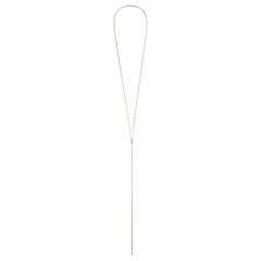 Sterling Silver Gold-Plated Simple Greek Chain Lariat Pearl Necklace