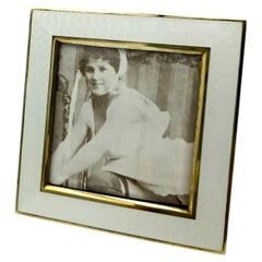 Cadre photo carré en argent sterling plaqué or avec émail translucide Salimbeni