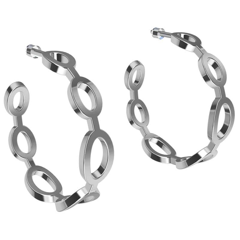 Sterling Silver Seven Oval Hoops For Sale