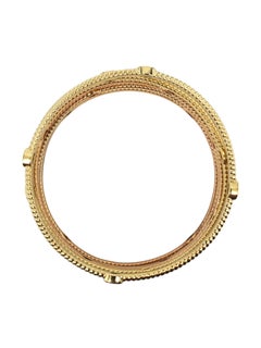 Sterling Silver Gold-Tone Cubic Zirconia Bangle Bracelets Set Of 5 #21290