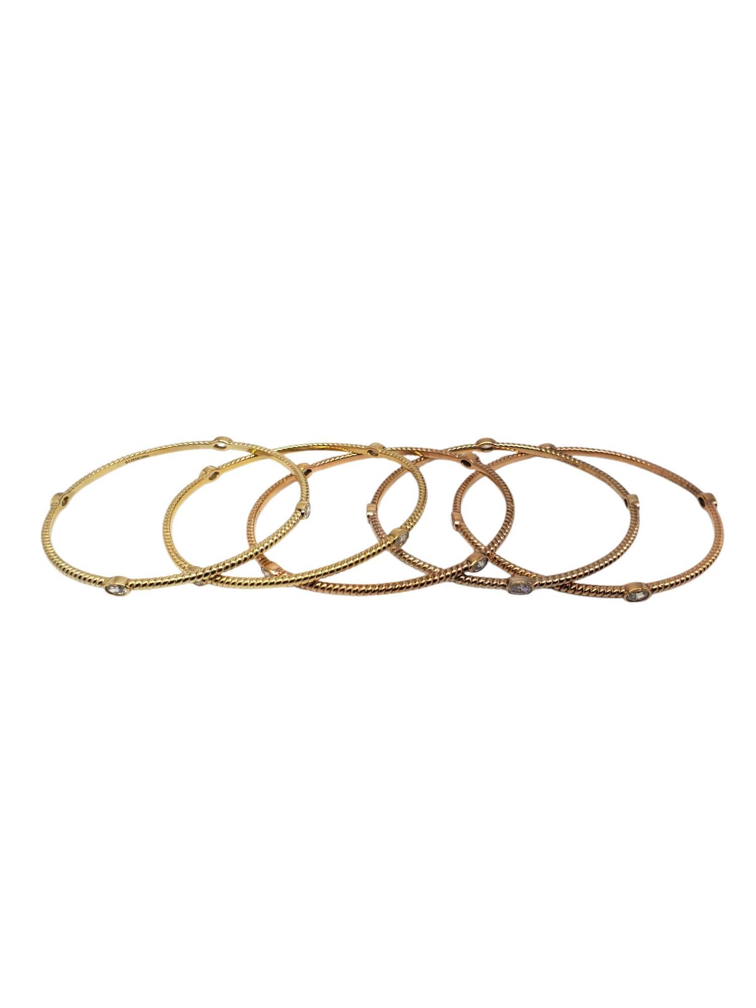 Braccialetti in argento 925 con zirconi cubici, set di 5 braccialetti #21290 in vendita 1