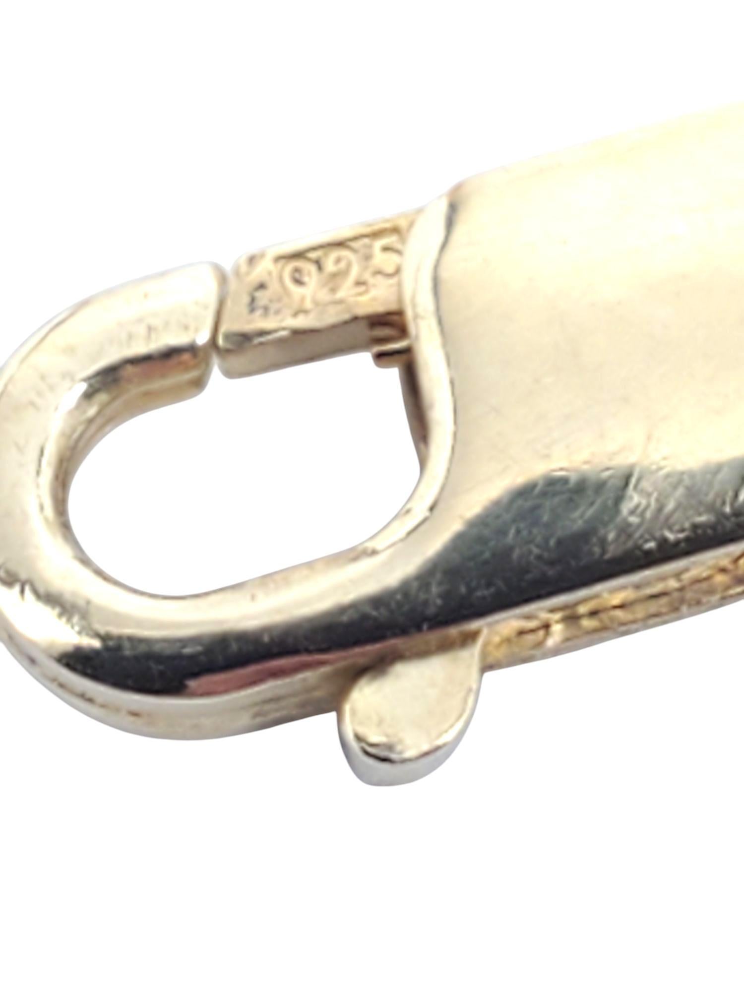 Bracelet à maillons en forme de treillis en argent sterling et or de couleur bleue n° 20870 en vente 4