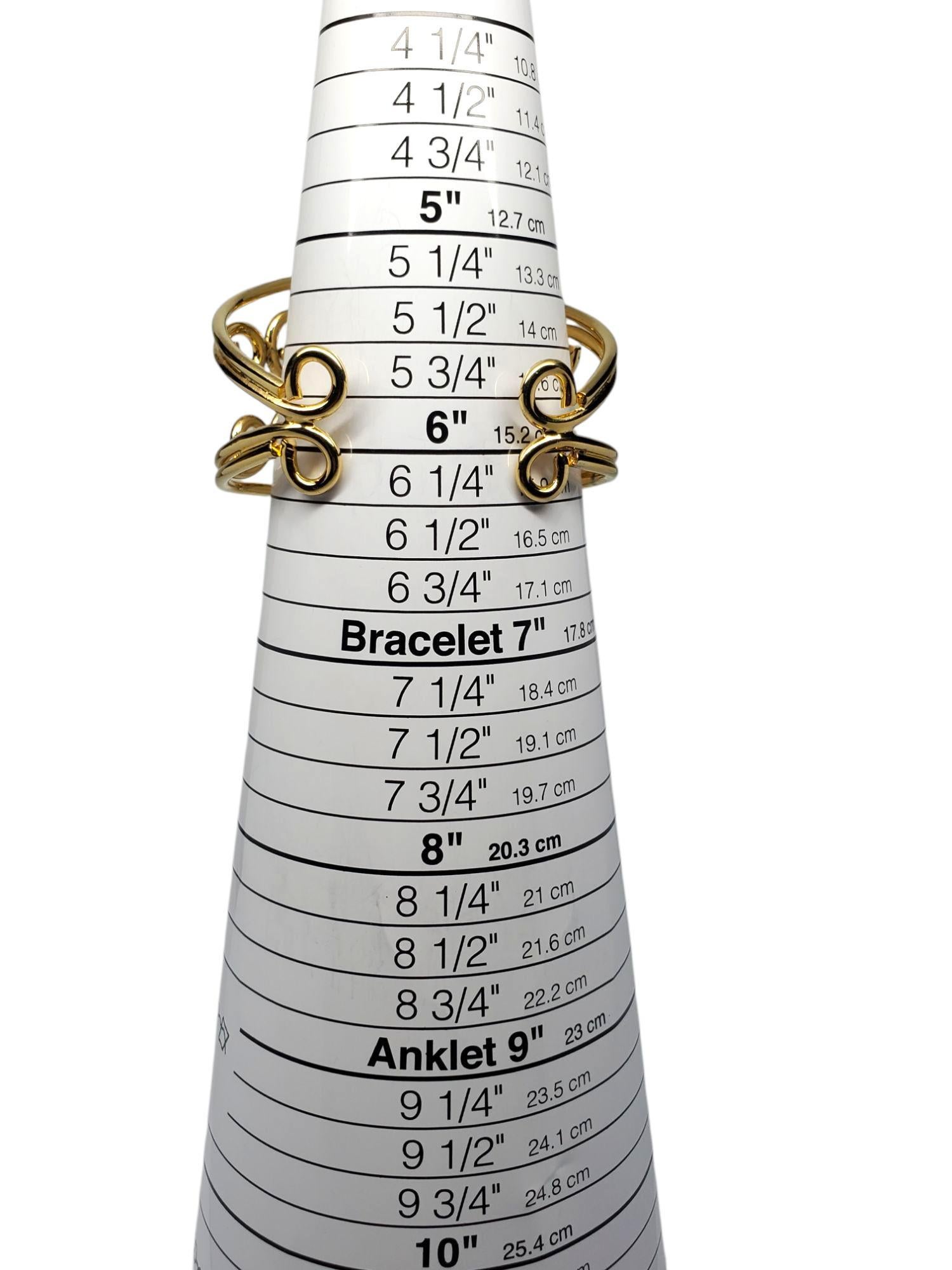 Sterling Silber Gold-Ton Scroll Manschette Armband #21530 im Angebot 1
