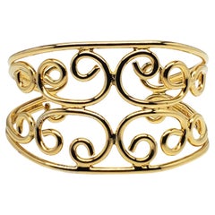 Sterling Silber Gold-Ton Scroll Manschette Armband #21530