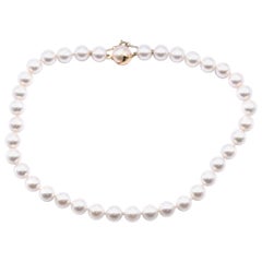 Sterling Silver Gold Vermeil Majorica Pearl Strand Necklace