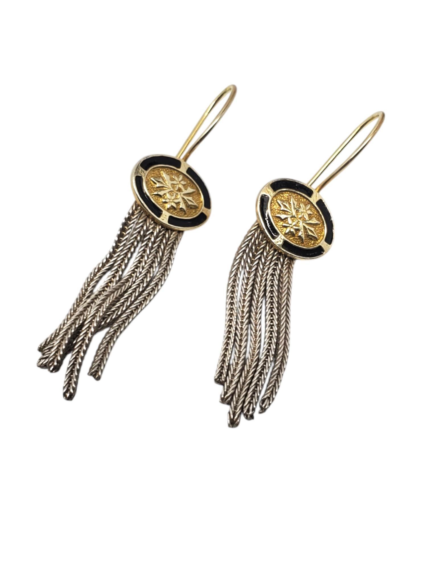 Women's Sterling Silver & Gold Vermeil Multi Strand Foxtail Earrings #20655 For Sale