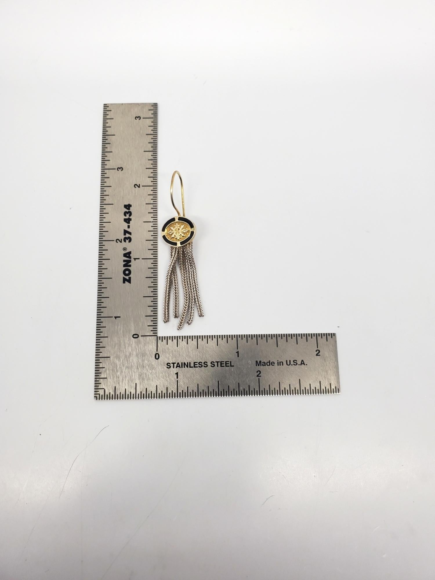 Sterling Silver & Gold Vermeil Multi Strand Foxtail Earrings #20655 For Sale 4