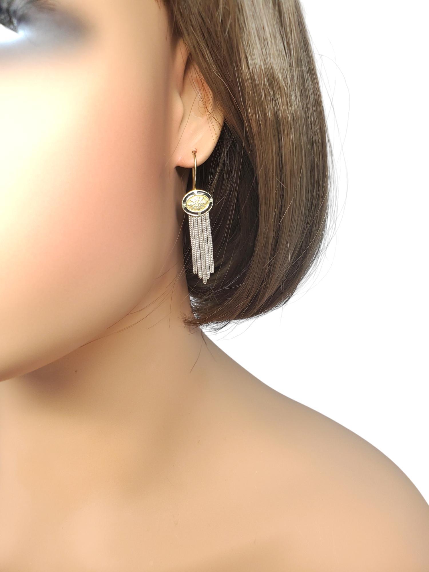 Sterling Silver & Gold Vermeil Multi Strand Foxtail Earrings #20655 For Sale 5
