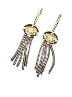Mehrstrangige Fuchsschwanz-Ohrringe aus Sterlingsilber & Gold Vermeil #20655