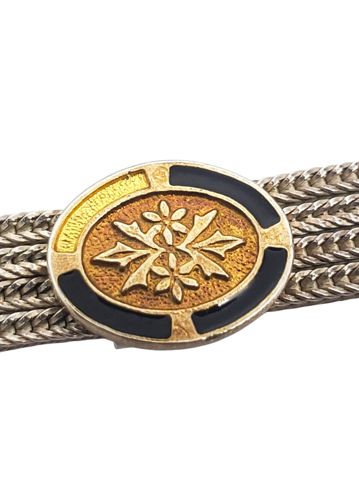 Sterling Silver & Gold Vermeil Multi Strand Foxtail Station Bracelet #20653 For Sale 2