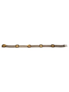 Sterling Silver & Gold Vermeil Multi Strand Foxtail Station Bracelet #20653