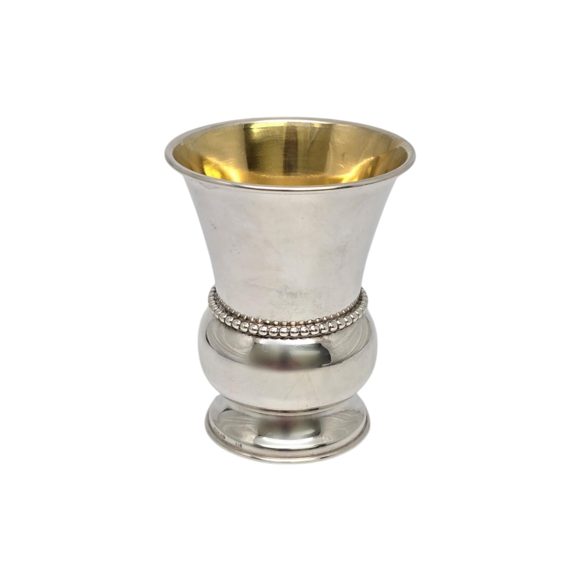 Tazza Kiddush interna in argento sterling e oro #21682 In condizioni buone in vendita a Washington Depot, CT