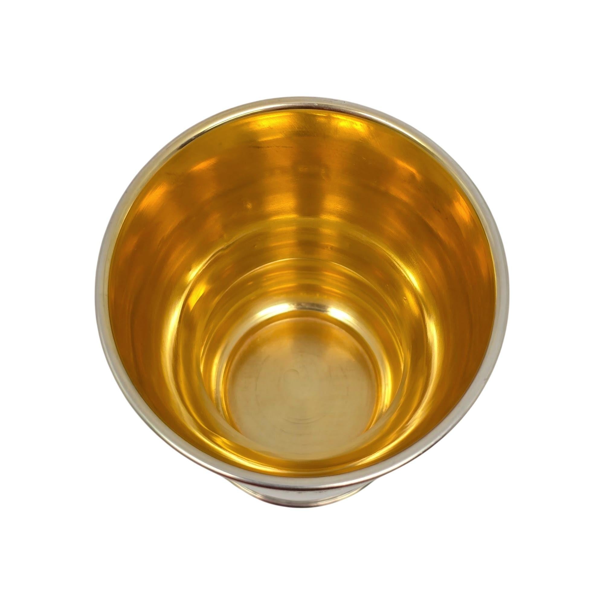 Tazza Kiddush interna in argento sterling e oro #21682 in vendita 1