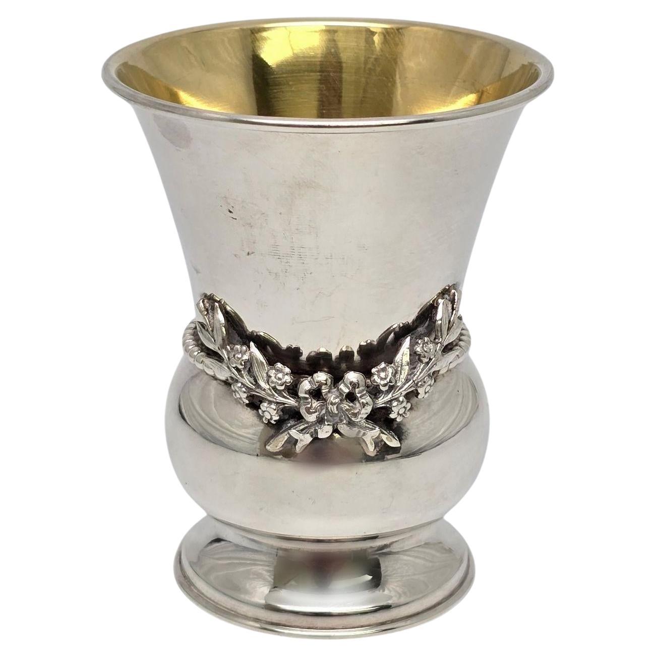 Sterling Silver Gold Wash Interior Kiddush Cup #21682