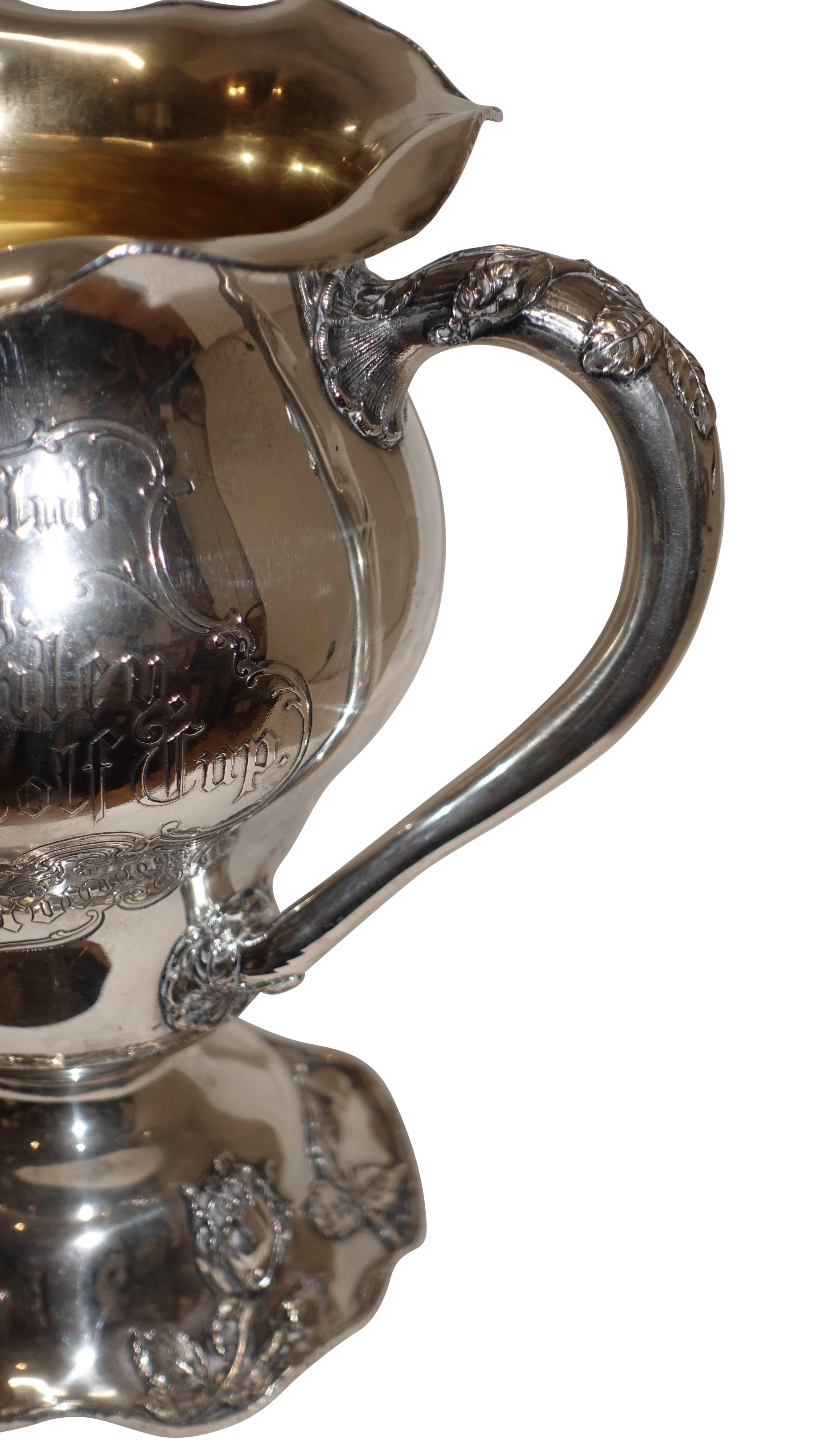 Sterling Silver Golf Trophy Loving Cup, Pittsburgh, Hotel Country Club In Excellent Condition In San Francisco, CA