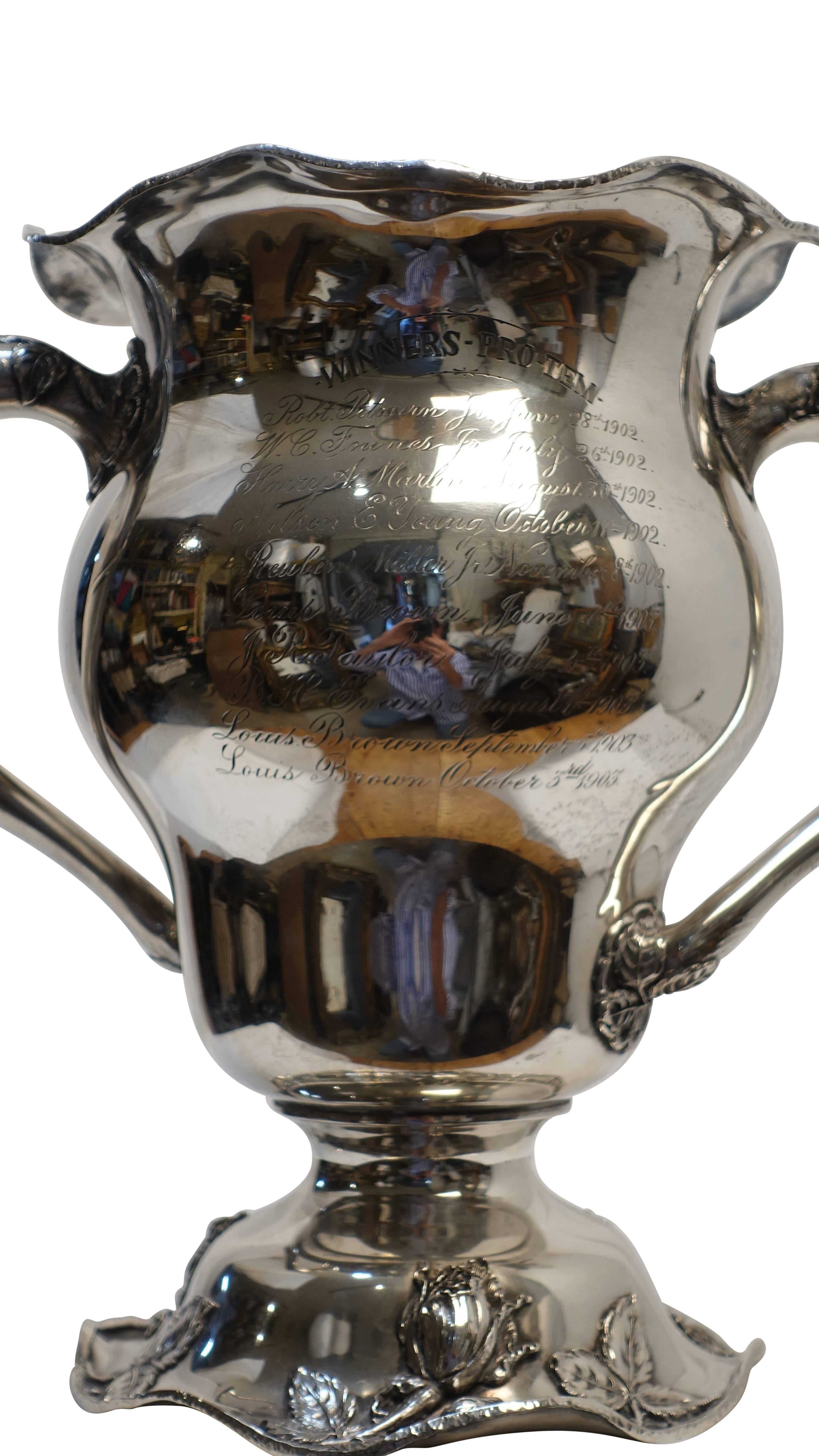 Sterling Silver Golf Trophy Loving Cup, Pittsburgh, Hotel Country Club 1
