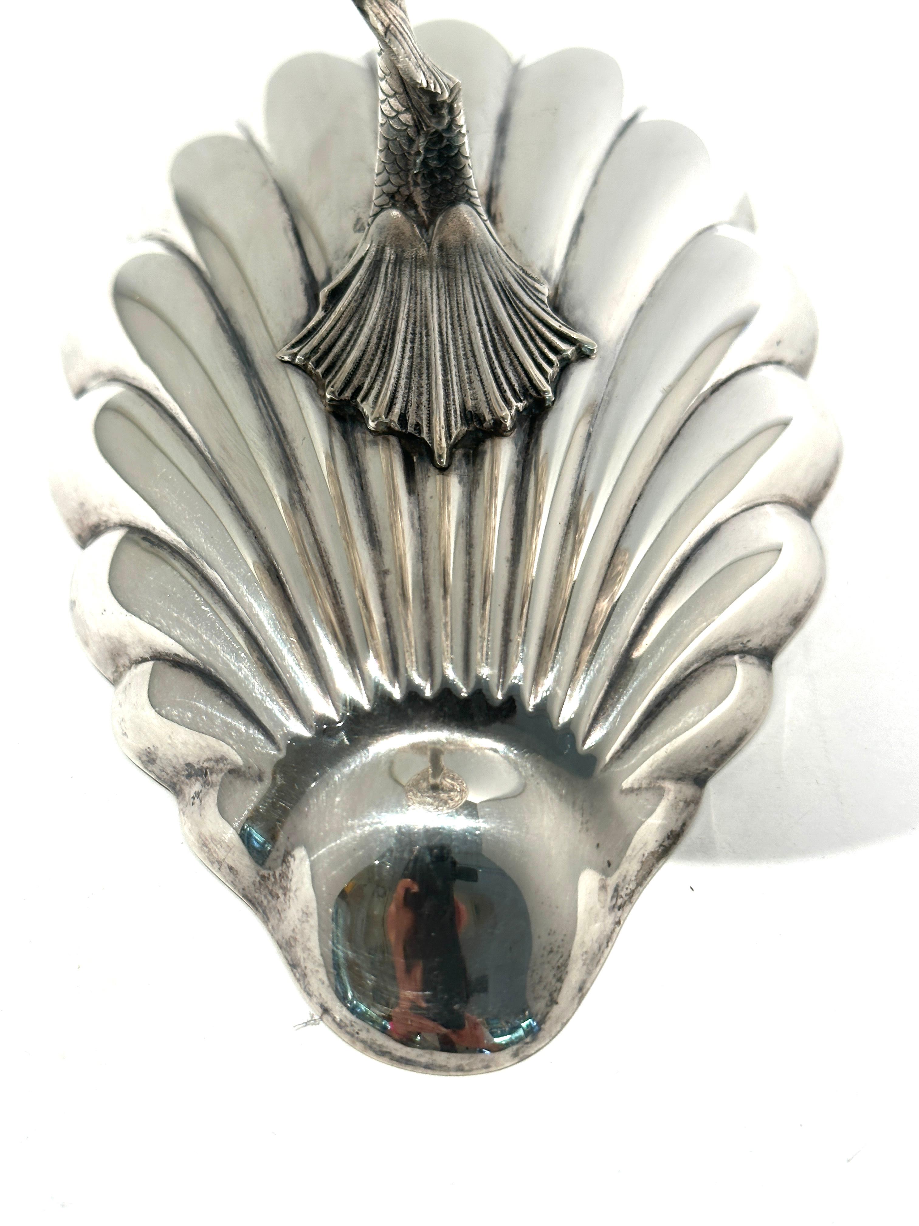 Hand-Crafted Sterling Silver Gorham Shell Dolphin Dish For Sale