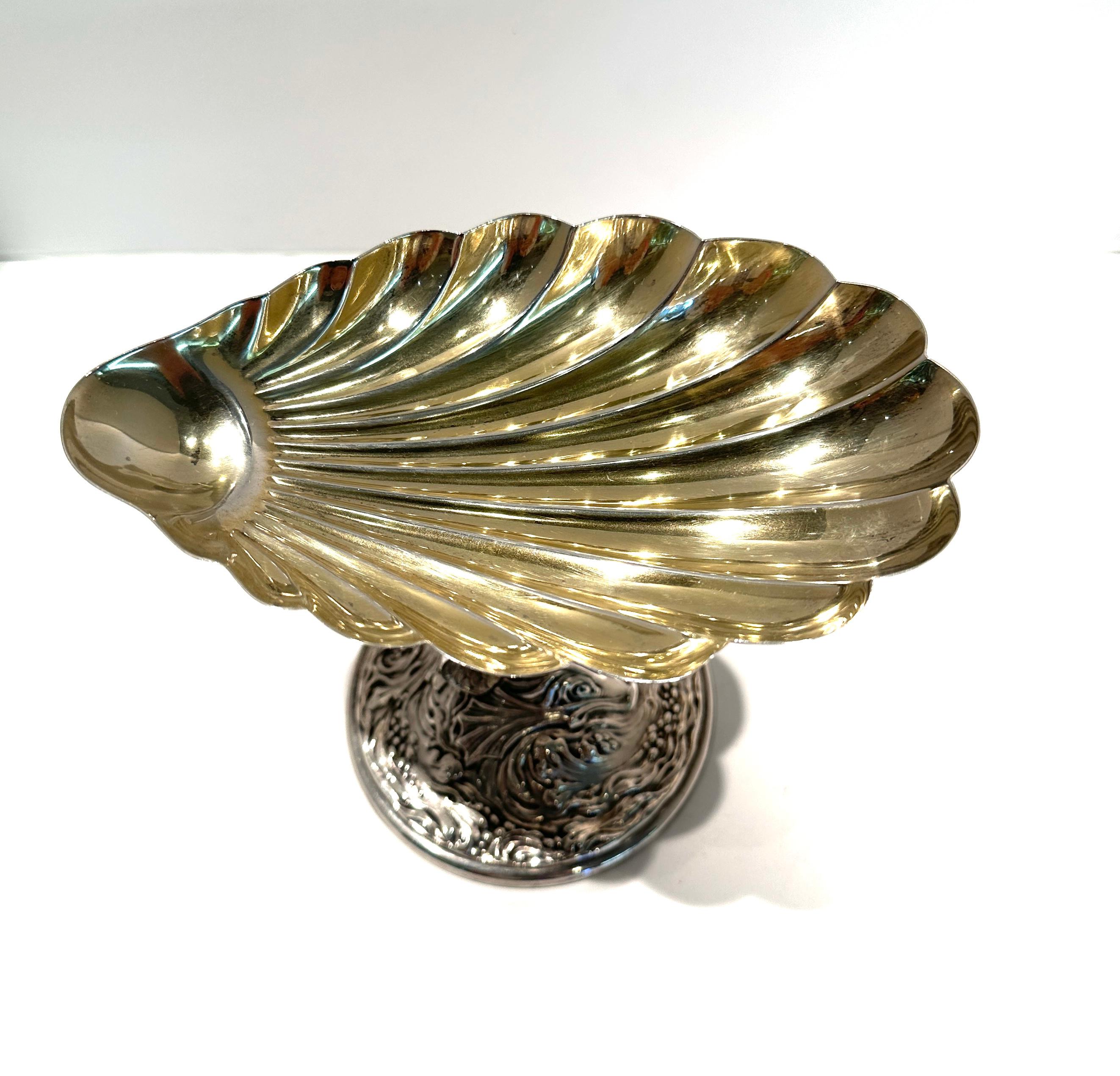 Sterling Silver Gorham Shell Dolphin Dish For Sale 2