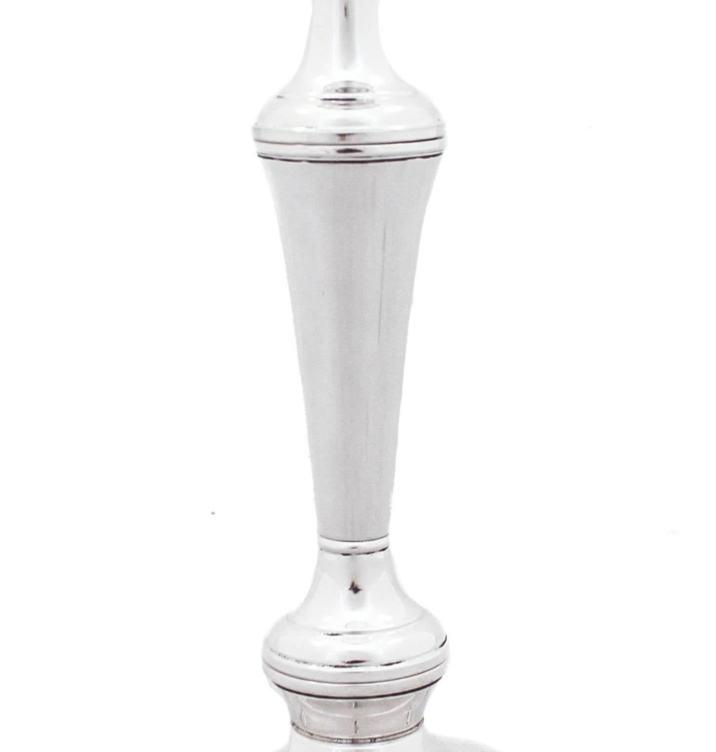 Sterling Silver Grande Baroque Candlesticks In Excellent Condition For Sale In Brooklyn, NY