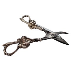 Sterling Silver Grape Shears, Whiting Manufacturing Art Nouveau Vine Pattern