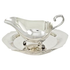 Saucière et plateau en argent Sterling