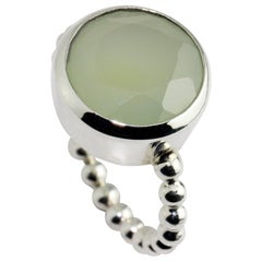 Sterling Silver Green Chalcedony Bubble Ring