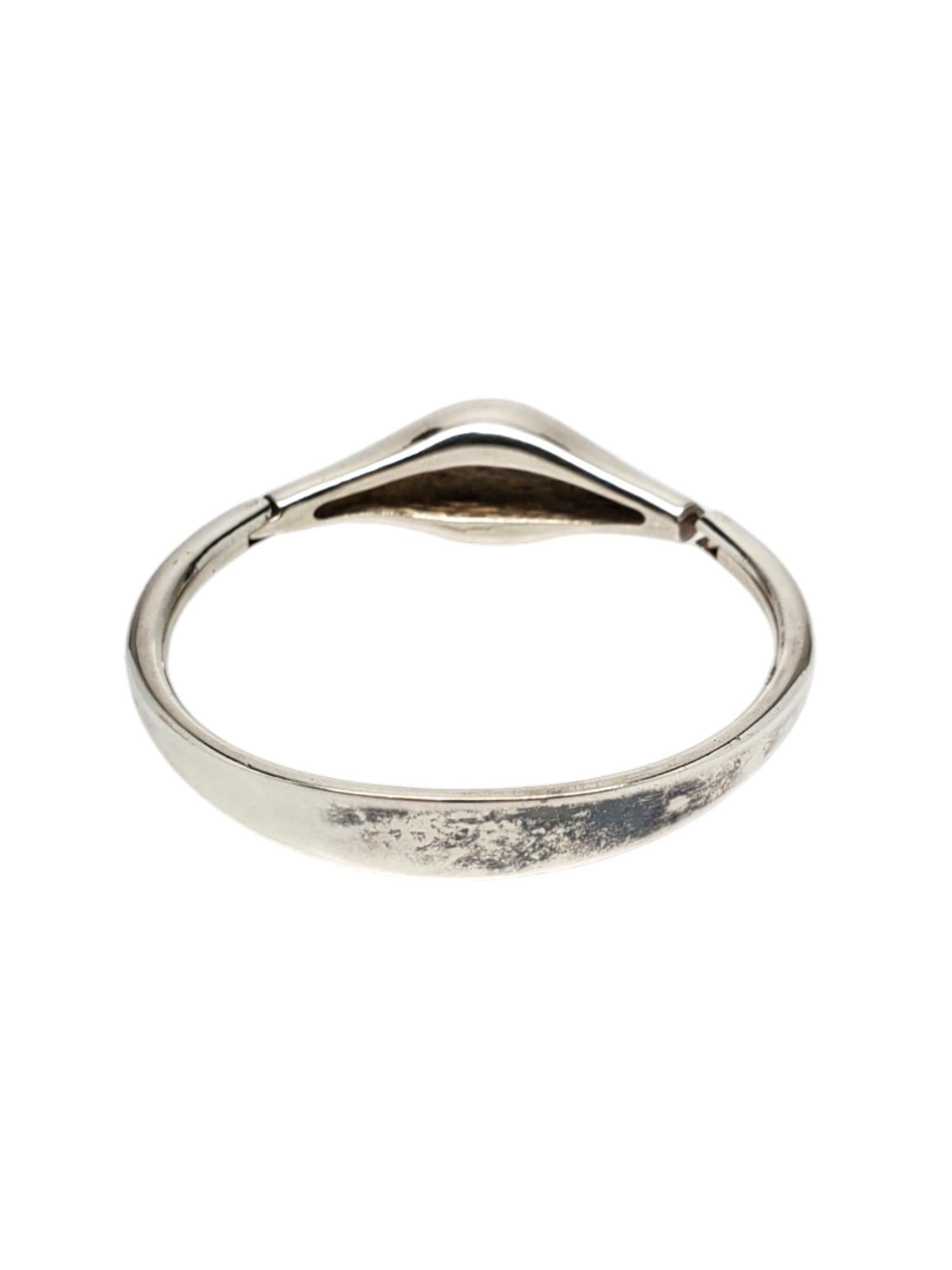 Cabochon Bracciale a cerniera in argento sterling con gemme di crisoprasio verde #20645 in vendita
