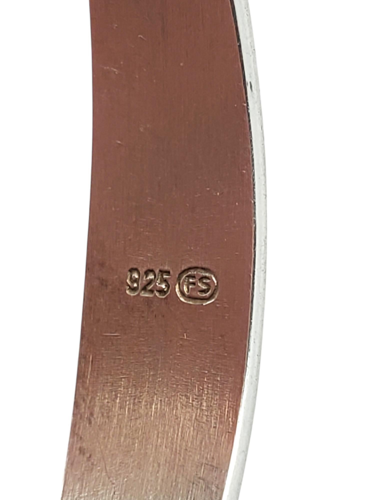 Bracciale a cerniera in argento sterling con gemme di crisoprasio verde #20645 in vendita 3