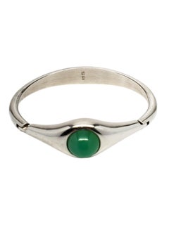 Pulsera de plata de ley con bisagra de crisoprasa verde #20645