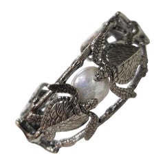 Bark, tortue et coquillage Gresha Signature en argent sterling avec une perle
