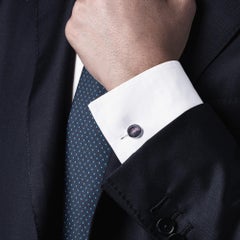 Sterling Silver Grey Mother-of-Pearl  Button Cufflinks