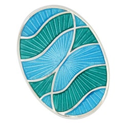 Manschettenknöpfe aus Sterlingsilber mit Guilloche-Emaille