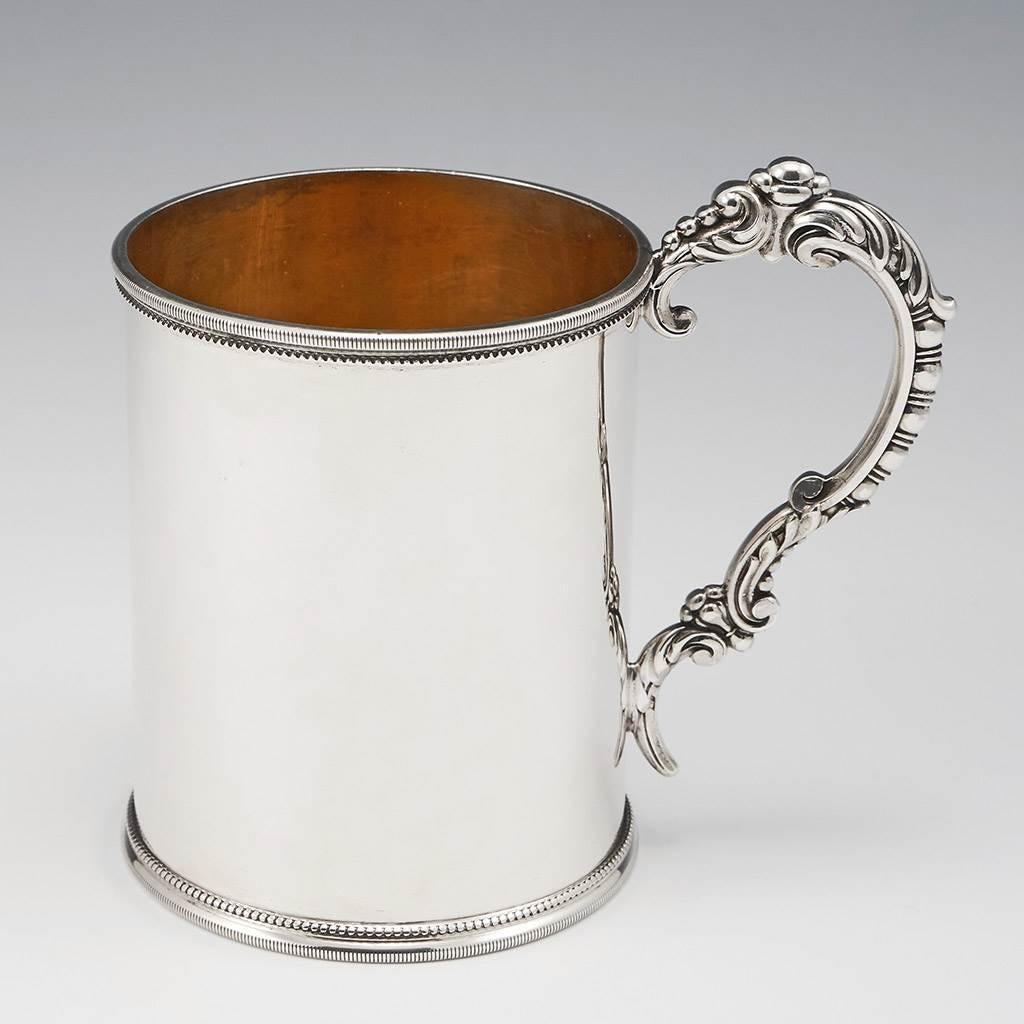 Victorian Sterling Silver Half Pint Tankard London 1875 For Sale