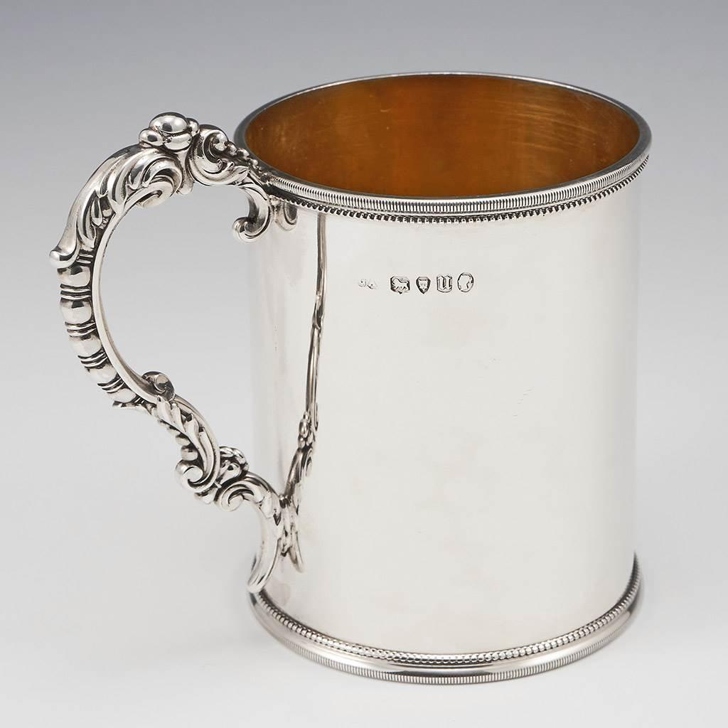 British Sterling Silver Half Pint Tankard London 1875 For Sale