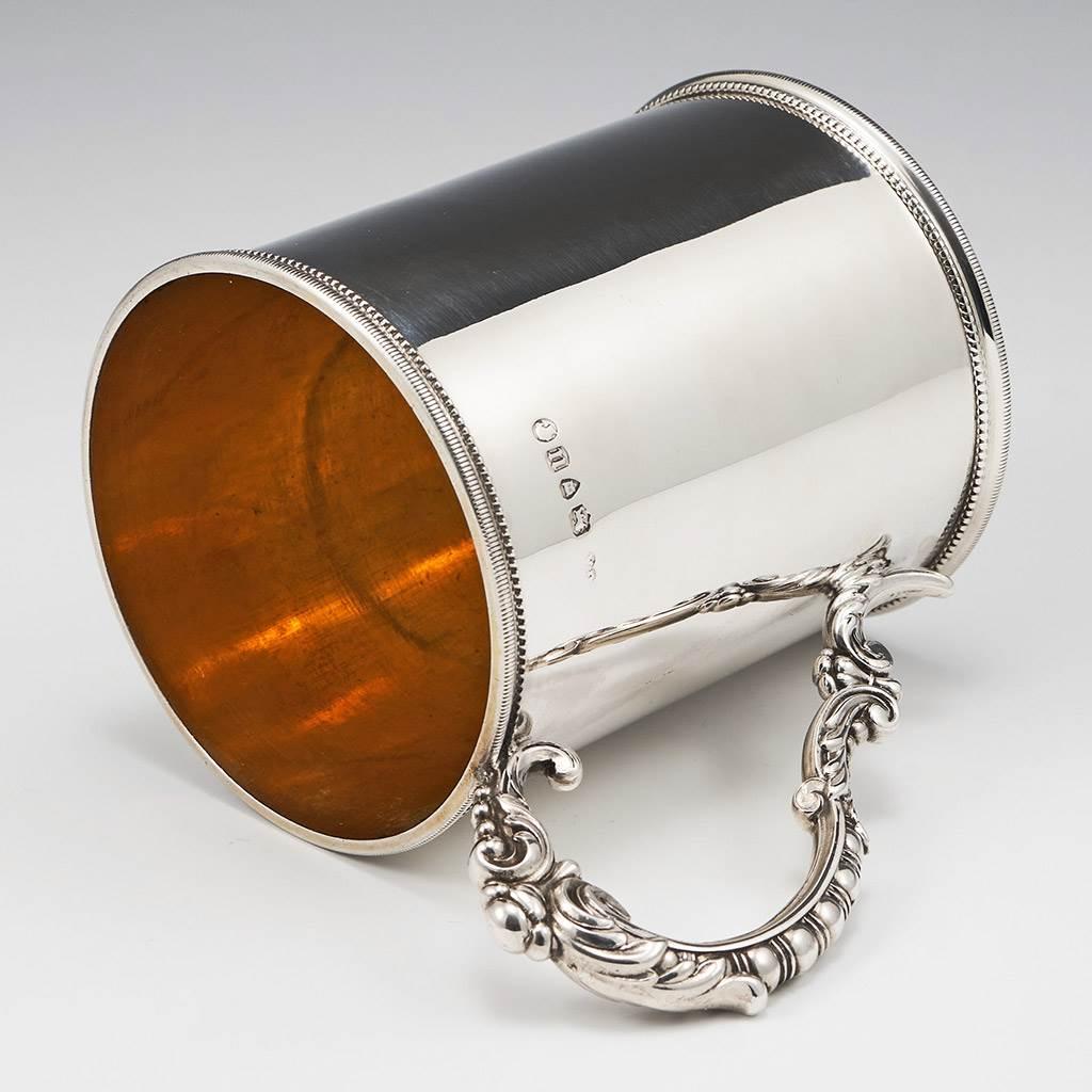 Sterling Silver Half Pint Tankard London 1875 In Good Condition For Sale In Tunbridge Wells, GB