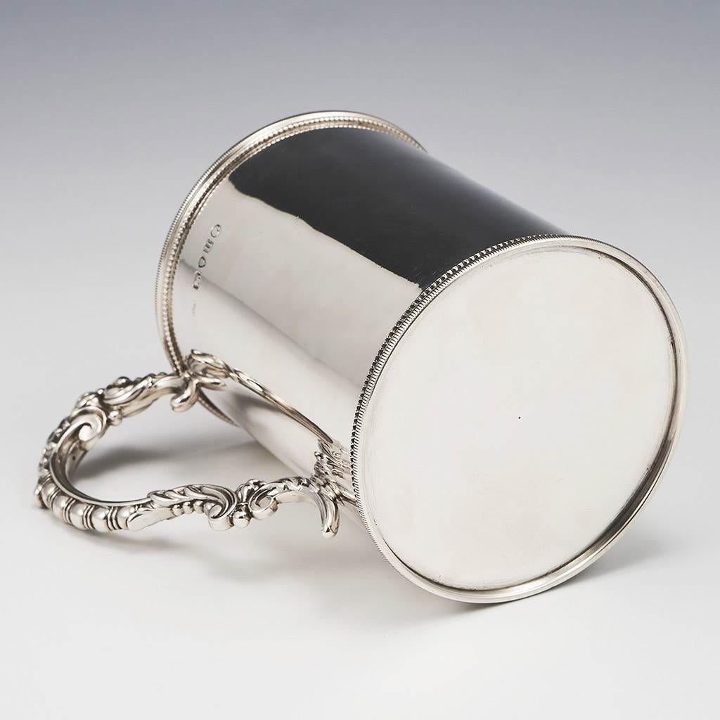 Late 19th Century Sterling Silver Half Pint Tankard London 1875 For Sale