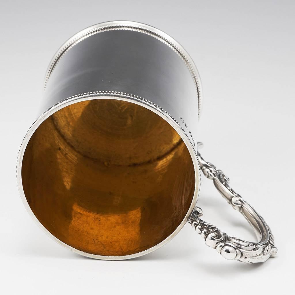 Sterling Silver Half Pint Tankard London 1875 For Sale 1