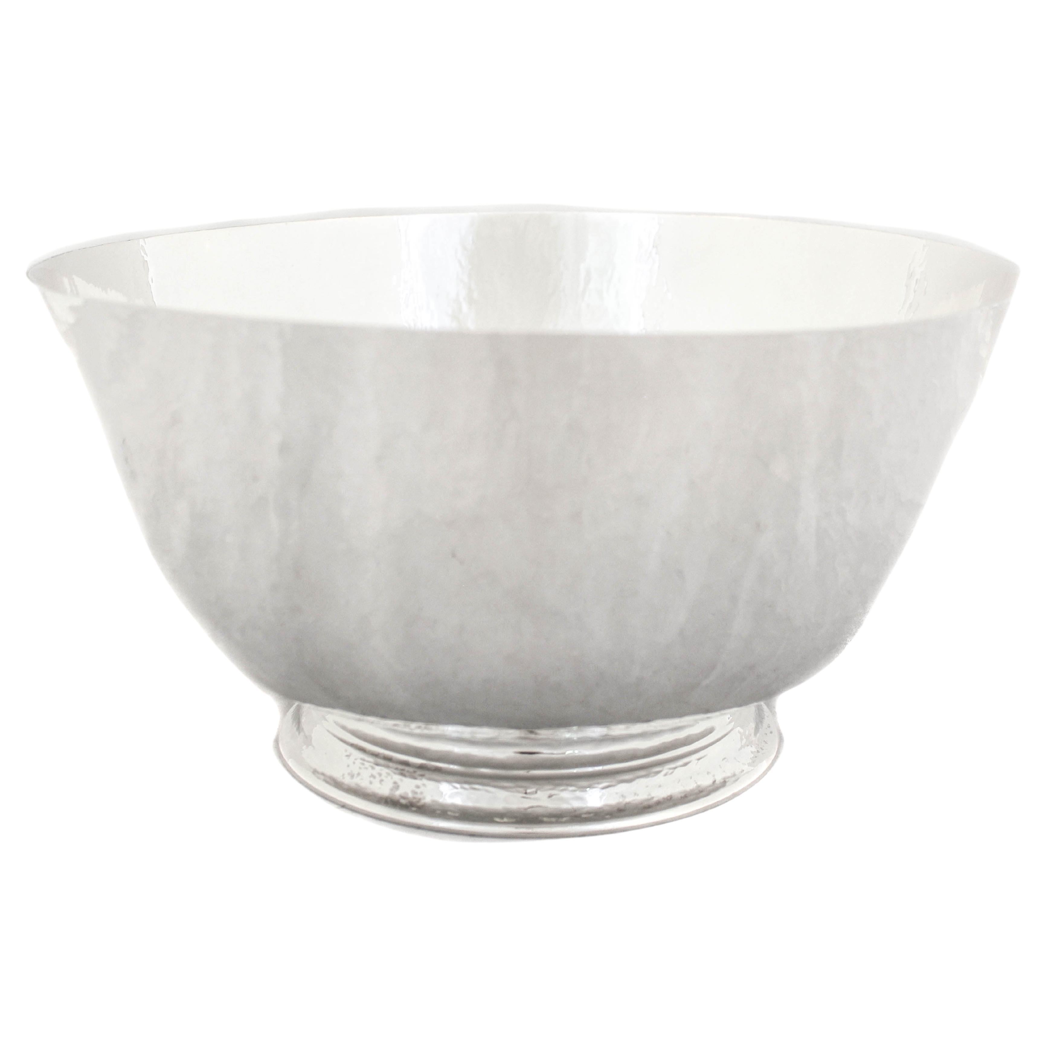 Sterling Silver Hammered Bowl For Sale