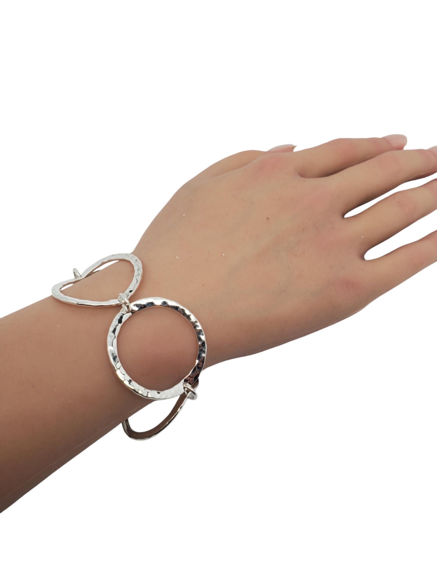 Bracelet à maillons circulaire martelé en argent sterling #20717 en vente 6