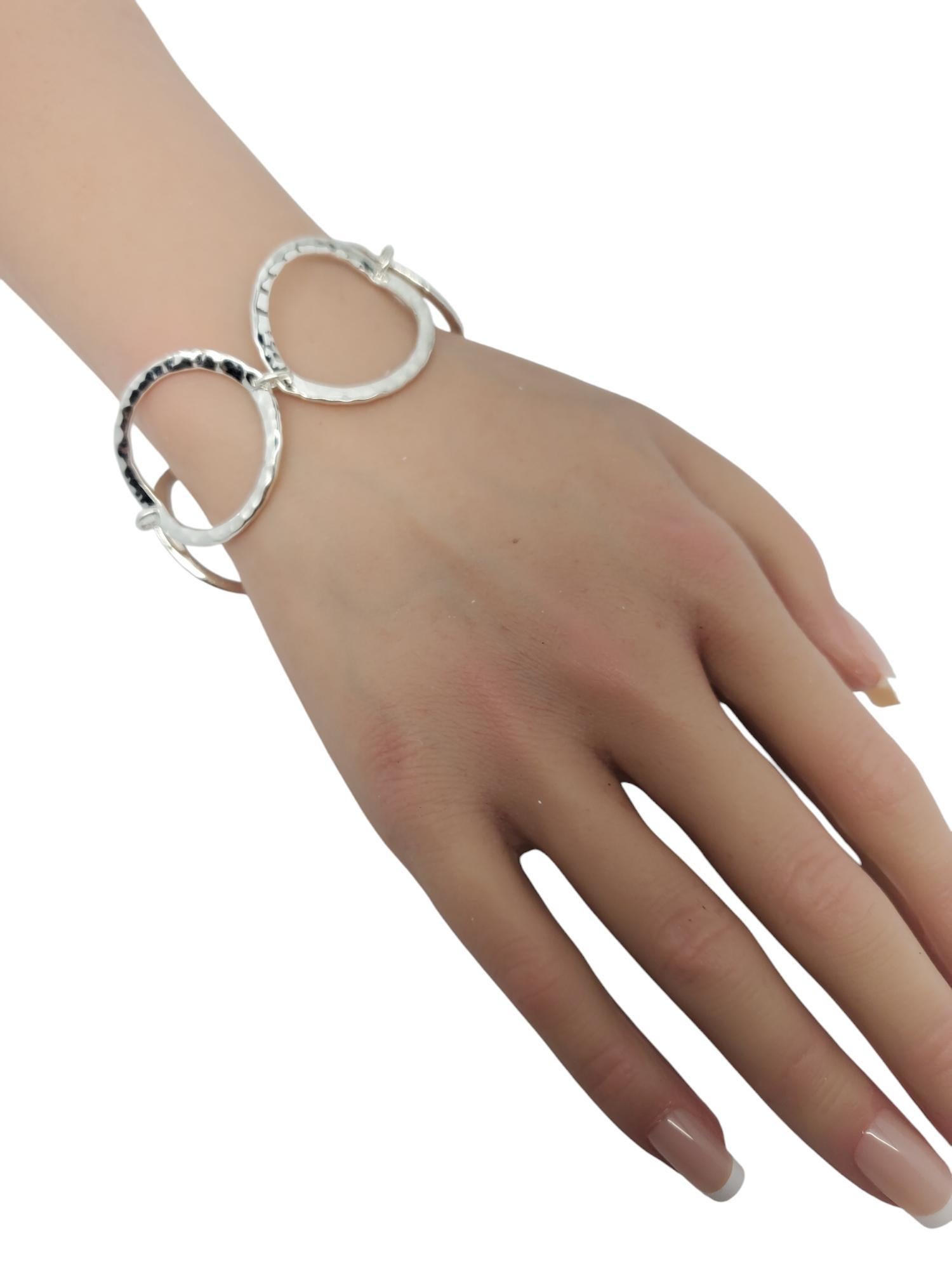 Bracelet à maillons circulaire martelé en argent sterling #20717 en vente 7