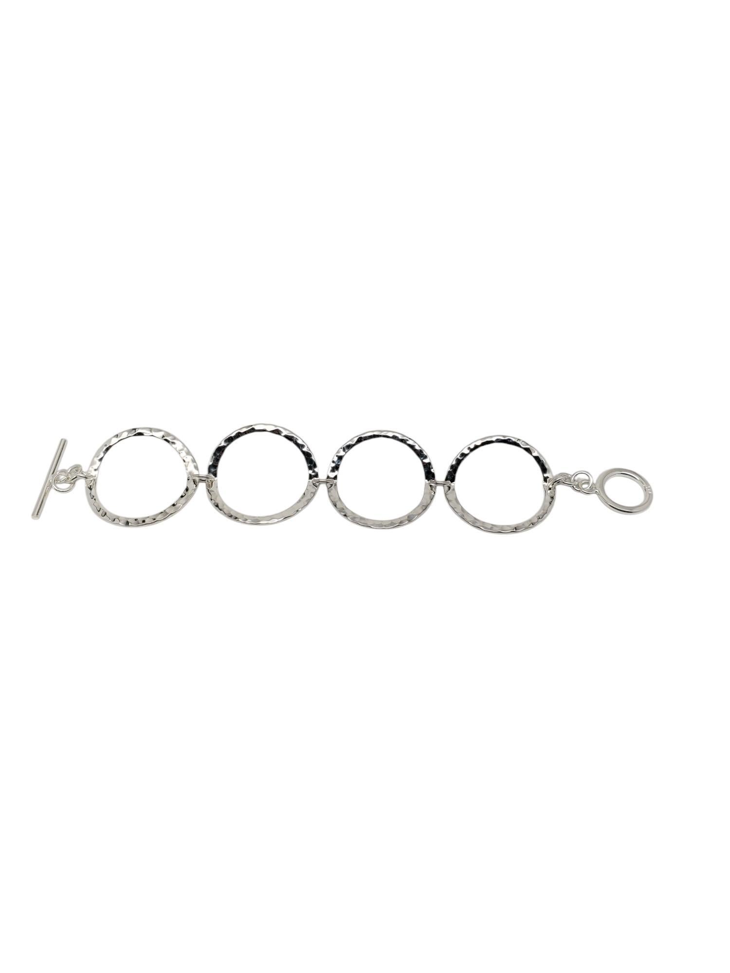 Sterling Silver Hammered Circle Link Bracelet #20717