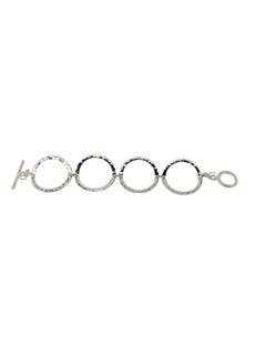 Sterling Silber gehämmertes Kreis Gliederarmband #20717