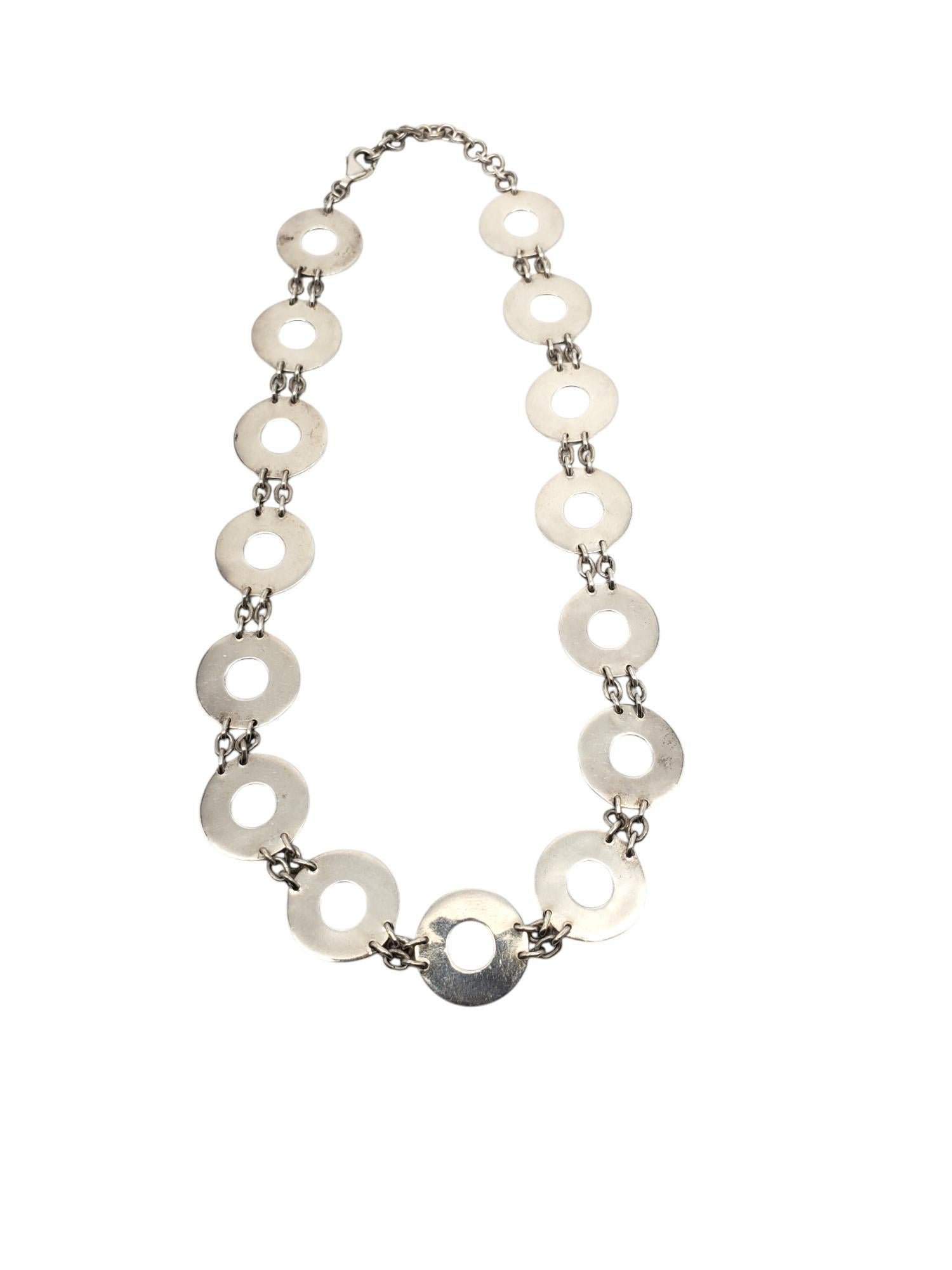 Collier circulaire martelé en argent sterling n° 20784 en vente 1