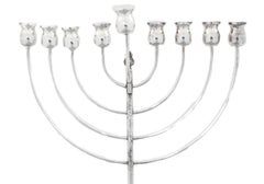 Sterling Silver Hammered Menorah